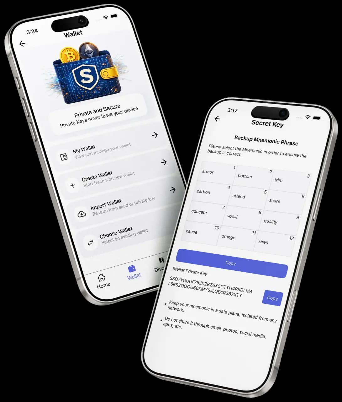 Full Control - You retain full ownership and control of your private keys at all times.